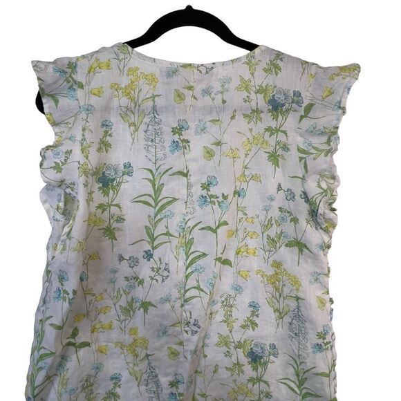 Linen Medium Laura Ashley floral ruffle sleeve midi dress - Picture 4 of 16